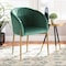 Baxton Studio Ballard Glam and Luxe Green Velvet Upholstered and Gold Finished Metal Dining Chair 192-11779-ZORO - alternate 1